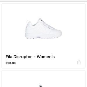 All-white Fila Disruptor